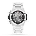 Fusion Chronograph 42 – Black Skeleton Dial | White Case & Black Rubber Strap