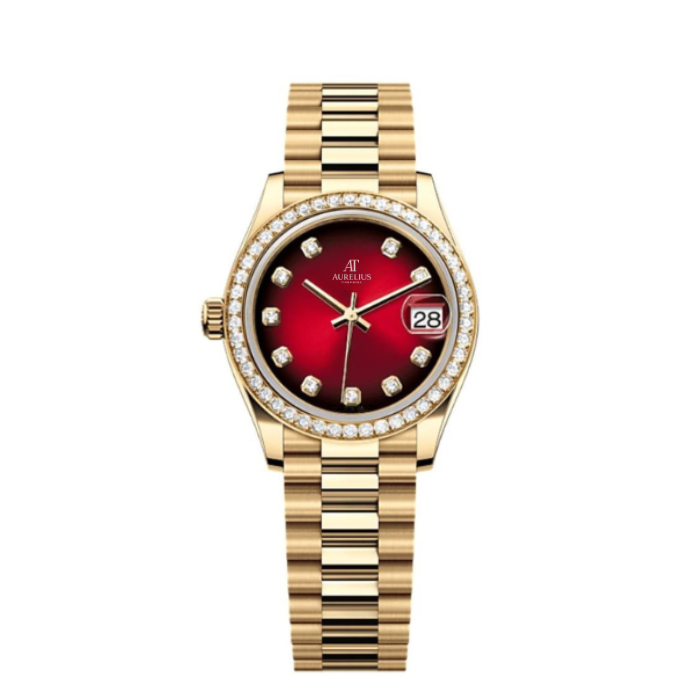 Classic 31 – Champagne Diamond Dial | Gold Tone Bracelet & Diamond Bezel
